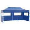 Image de vidaXL Tente de réception pliable avec 4 parois 3x6 m Acier Bleu