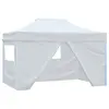 Image de vidaXL Tente pliable de réception avec 4 parois 3 x 4,5 m Blanc