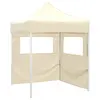 Image de vidaXL Tente de réception pliable avec 2 parois 2x2 m Acier Crème