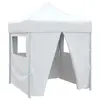 Image de vidaXL Tente de réception pliable avec 4 parois 2x2 m Acier Blanc