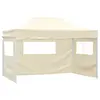 Image de vidaXL Tente de réception pliable avec 3 parois 3x4 m Acier Crème