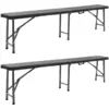 Image de vidaXL Bancs de jardin pliables lot de 2 180 cm PEHD Noir