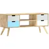 Image de vidaXL Meuble TV 110x35x48 cm Bois de manguier massif