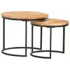 Image de vidaXL Tables gigognes 2 pcs Bois d'acacia massif