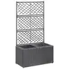 Image de vidaXL Lit surélevé treillis 2 pots 58x30x107 cm Résine tressée Marron
