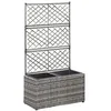 Image de vidaXL Jardinière treillis avec 2 pots 58x30x107cm poly rotin gris