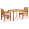 Image de vidaXL Ensemble à manger d'extérieur 3 pcs et coussins Acacia solide