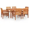 Image de vidaXL Ensemble à manger d'extérieur 7 pcs et coussins Acacia solide