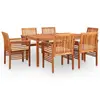 Image de vidaXL Ensemble à manger d'extérieur 7 pcs et coussins Acacia solide
