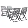 Image de vidaXL Ensemble à manger de jardin 5 pcs Bois d'acacia massif Gris