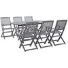 Image de vidaXL Ensemble à manger de jardin 7 pcs Bois d'acacia massif Gris