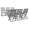 Image de vidaXL Ensemble à manger de jardin 7 pcs Bois d'acacia massif Gris