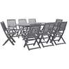 Image de vidaXL Ensemble à manger de jardin 9 pcs Bois d'acacia massif Gris