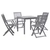 Image de vidaXL Ensemble à manger de jardin 5 pcs Bois d'acacia massif Gris