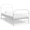 Image de vidaXL Cadre de lit sans matelas blanc métal 90x200 cm