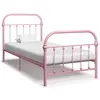 Image de vidaXL Cadre de lit sans matelas rose métal 90x200 cm