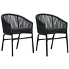 Image de Chaises de jardin 2 pcs Noir Rotin PE