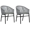 Image de vidaXL Chaises de jardin lot de 2 Anthracite Rotin PE