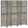 Image de vidaXL Cloison de séparation 5 panneaux Gris 200x165 cm Bois manguier