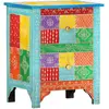 Image de vidaXL Table de chevet peinte à la main 40x30x50 cm Bois de manguier