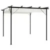 Image de vidaXL Pergola avec toit rétractable Blanc crème 3 x 3 m Acier