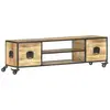 Image de vidaXL Meuble TV 130x30x39 cm Bois massif de manguier
