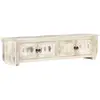 Image de vidaXL Meuble TV Blanc 140x30x35 cm Bois massif de manguier