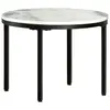 Image de vidaXL Table basse Blanc et noir Ø50 cm Marbre solide véritable