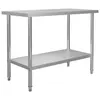 Image de vidaXL Table de travail de cuisine 120x60x85 cm Acier inoxydable