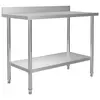 Image de vidaXL Table de travail de cuisine avec dosseret 120x60x93 cm Inox