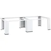 Image de vidaXL Socle Double pour Lave-linge et Sèche-linge Support de Machine à Laver Base de Machine à Sécher Support de Sèche-linge Pied Caoutchouté Blanc