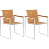 Image de vidaXL Chaises de jardin lot de 2 acacia solide et acier inoxydable