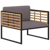 Image de vidaXL Chaises de jardin et coussins lot de 2 Bois d'acacia Gris foncé