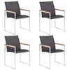 Image de vidaXL Chaises de jardin lot de 4 Textilène et acier inoxydable Gris