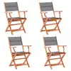 Image de vidaXL Chaises pliables de jardin lot de 4 Gris Eucalyptus textilène
