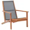 Image de vidaXL Chaise de jardin Gris Bois d'eucalyptus solide et textilène
