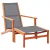 Image de vidaXL Chaise de jardin et repose-pied Gris Eucalyptus et textilène