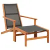 Image de vidaXL Chaise de jardin et repose-pied Eucalyptus solide et textilène