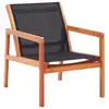Image de vidaXL Chaise de jardin Noir Bois d'eucalyptus solide et textilène
