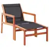 Image de vidaXL Chaise de jardin et repose-pied Eucalyptus solide et textilène