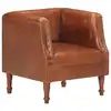 Image de vidaXL Fauteuil marron cuir véritable