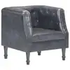 Image de vidaXL Chaise cabriolet gris cuir véritable