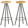 Image de vidaXL Tabourets de bar lot de 2 bois de manguier brut