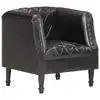 Image de vidaXL Chaise cabriolet Noir Cuir véritable de chèvre