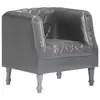 Image de vidaXL Chaise cabriolet Gris Cuir véritable de chèvre