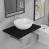 Image de vidaXL Meuble de salle de bain en deux pièces Céramique Noir
