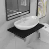 Image de vidaXL Meuble de salle de bain en deux pièces Céramique Noir