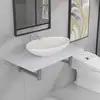 Image de vidaXL Meuble de salle de bain en deux pièces Céramique Blanc