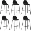 Image de vidaXL Chaises de bar lot de 6 noir tissu