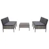 Image de vidaXL Salon de jardin 5 pcs avec coussins résine tressée gris